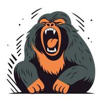 boos gorilla. vector illustratie van een gorilla in tekenfilm stijl.