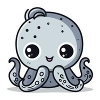 schattig tekenfilm Octopus. vector illustratie geïsoleerd Aan wit achtergrond.