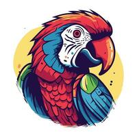 kleurrijk ara papegaai vector illustratie Aan een wit achtergrond.