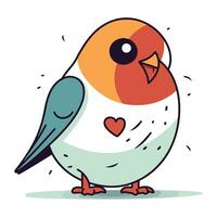 schattig weinig vogel. vector illustratie in tekening stijl.