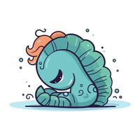 schattig tekenfilm monster. vector illustratie geïsoleerd Aan een wit achtergrond.