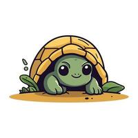schattig weinig schildpad tekenfilm vector illustratie. schattig schildpad karakter ontwerp.