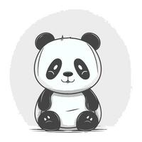 schattig tekenfilm panda. vector illustratie van een panda.