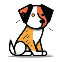 schattig tekenfilm hond. vector illustratie geïsoleerd Aan een wit achtergrond.