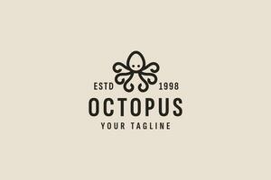 wijnoogst stijl Octopus logo vector icoon illustratie