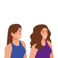 geïsoleerde avatar vrouwen vector ontwerp