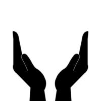 silhouet van handen die menselijke geïsoleerde icon . ontvangen vector