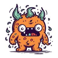 grappig tekenfilm monster. vector illustratie van een monster met hoorns.