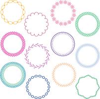 kleurrijke gestikte cirkelframes vector