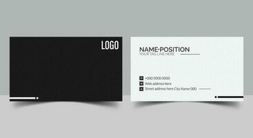 blauw modern creatief zwart en wit bedrijf kaart en naam kaart, horizontaal gemakkelijk schoon sjabloon vector ontwerp