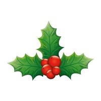 bladeren met zaden decoratie kerst geïsoleerde pictogram vector