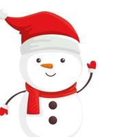vrolijk kerstfeest schattig sneeuwpop karakter vector