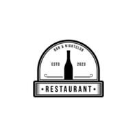 wijn restaurant bar en nachtclub logo ontwerp ideeën vector