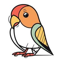 tekenfilm vector illustratie van schattig weinig rood kop kardinaal vogel.