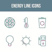 unieke energie lijn vector icon set