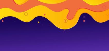 banner web moderne gele en oranje vloeiende vorm op paarse achtergrond vector