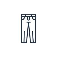kleren schets monochroom klassiek jeans icoon vector