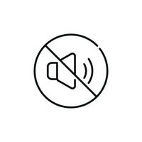 Nee geluid spreker toegestaan lijn icoon teken symbool geïsoleerd Aan wit achtergrond. Nee geluid lijn icoon vector