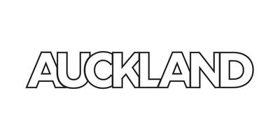 Auckland in de nieuw Zeeland embleem. de ontwerp Kenmerken een meetkundig stijl, vector illustratie met stoutmoedig typografie in een modern lettertype. de grafisch leuze belettering.