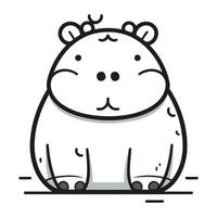 schattig tekenfilm nijlpaard Aan wit achtergrond. vector illustratie.