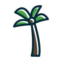 palm boom vector dik lijn gevulde donker kleuren