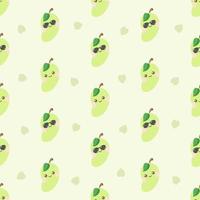 schattig kawaii mango karakter naadloos patroon vector