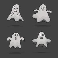 set van spook halloween geïsoleerde illustratie cartoon vector