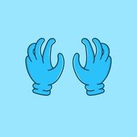 blauwe handschoenen vinger geïsoleerde vectorillustratie. medisch handschoenelement vector