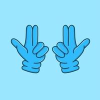 blauwe handschoenen vinger geïsoleerde vectorillustratie. medisch handschoenelement vector