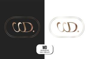 brief w d logo luxe. kunst deco stijl logotype ontwerp voor luxe bedrijf branding. premie identiteit ontwerp. vector