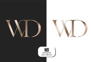 brief w d logo luxe. kunst deco stijl logotype ontwerp voor luxe bedrijf branding. premie identiteit ontwerp. vector