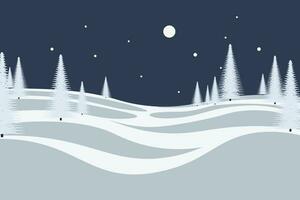 blauw winter landschap natuur tafereel met heuvel boom voor banier poster illustratie vector