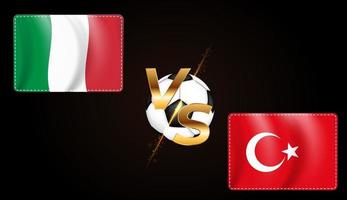 voetbalwedstrijd. kampioenschap. rivaliteit Turkije en Italië. vector
