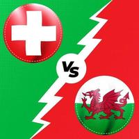 voetbalwedstrijd. kampioenschap. rivaliteit zwitserland en wales. vector