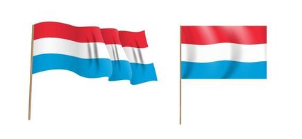 kleurrijke naturalistische wapperende vlag van Luxemburg. vector illustratie