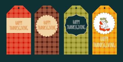 herfst citaten etiketten sjabloon met bladeren voor Thanksgiving vector