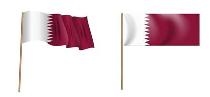 kleurrijke naturalistische wapperende vlag van de staat qatar. vector