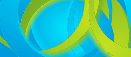 helder groen en blauw meetkundig cirkels abstract achtergrond vector