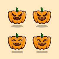 enge pompoen spook cartoon illustratie voor halloween stickers vector