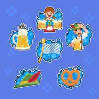 stickerpakket voor oktoberfest items vector