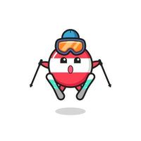 oostenrijkse vlag badge mascotte karakter als skiër vector