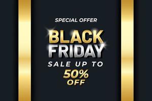 black friday sale-bannersjabloon met zwarte en gouden luxe stijl vector