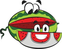 schattige zomerfruit watermeloen. gezond vers heerlijk zomerfruit. vector