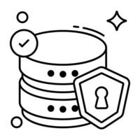 een icoon ontwerp van databank veiligheid vector