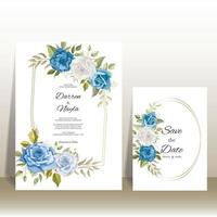 luxe en elegante bloemen bruiloft uitnodigingskaart vector