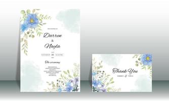 elegante huwelijksuitnodiging met aquarelbloem vector