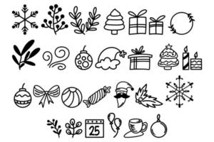 kerstconcept schattig doodle-pakket vector