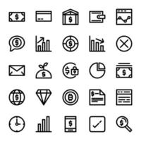 financiën icon pack met lijnstijl vector