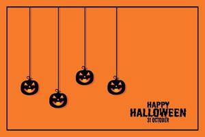 happy halloween pompoenen begroetingssjabloon vector