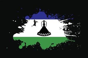 vlag van lesotho met ontwerp met grunge-effect vector